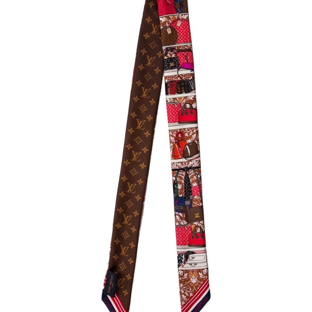 Rare Louis Vuitton Monogram Multicolor Patterned Bandeau Silk Scarf